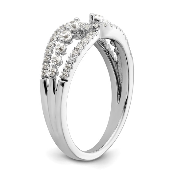 14k White Gold 1/2 carat Lab Grown Diamond VS/SI+ G+ Complete Fashion Ring