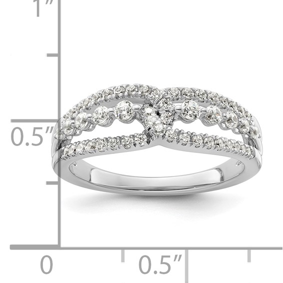 14k White Gold 1/2 carat Lab Grown Diamond VS/SI+ G+ Complete Fashion Ring