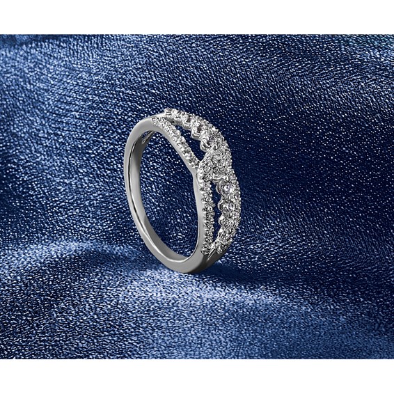 14k White Gold 1/2 carat Lab Grown Diamond VS/SI+ G+ Complete Fashion Ring