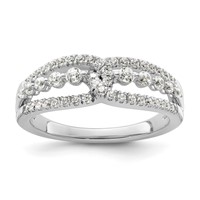 14K White Gold 0.50 Carat Lab Grown Diamond VS SI+ G+ Complete Fashion Ring view 1