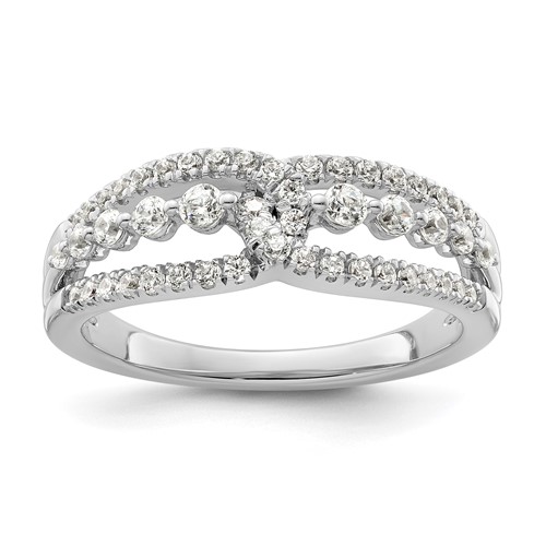 14K White Gold 0.50 Carat Lab Grown Diamond VS SI+ G+ Complete Fashion Ring
