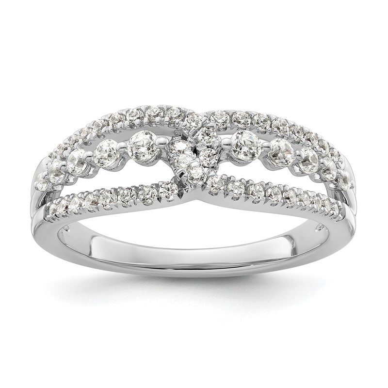 14k White Gold 1/2 carat Lab Grown Diamond VS/SI+ G+ Complete Fashion Ring