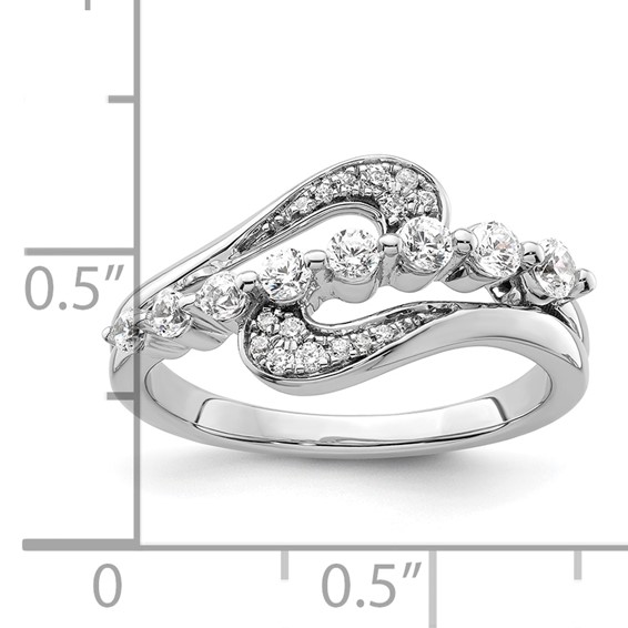 14k White Gold 1/2 carat Lab Grown Diamond VS/SI+ G+ Complete Fashion Ring