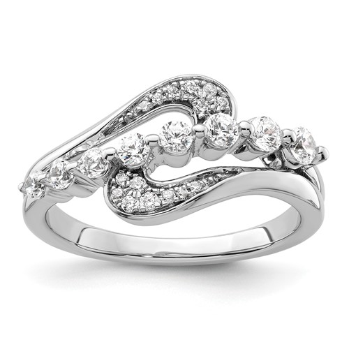 14K White Gold 0.50 Carat Lab Grown Diamond VS SI+ G+ Complete Fashion Ring