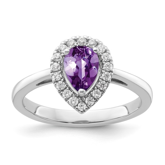 10kw Created Nano Crystal Paraiba & Diamond Birthstone Ring