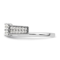 14K White Gold 0.50 Carat Lab Grown Diamond VS SI+ G+ Complete Ring Wrap view 3