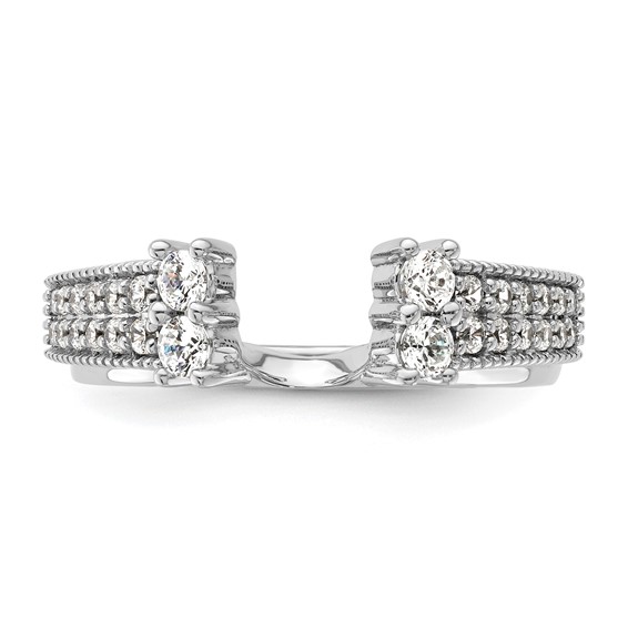 14k White Gold 1/2 carat Lab Grown Diamond VS/SI+ G+ Complete Ring Wrap