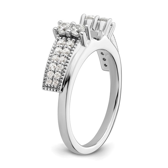 14k White Gold 1/2 carat Lab Grown Diamond VS/SI+ G+ Complete Ring Wrap