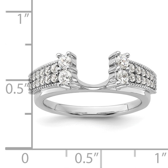 14k White Gold 1/2 carat Lab Grown Diamond VS/SI+ G+ Complete Ring Wrap