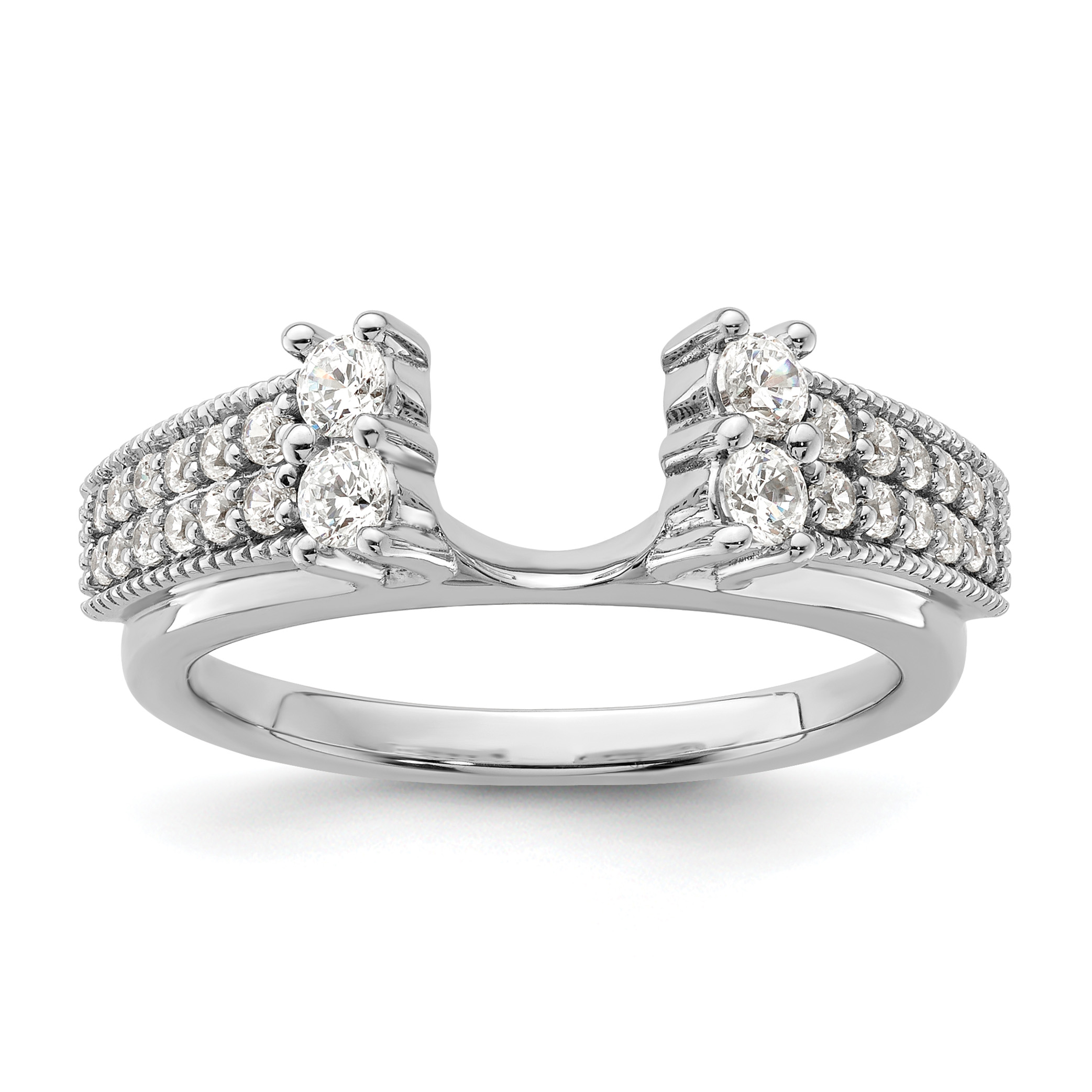 14k White Gold 1/2 carat Lab Grown Diamond VS/SI+ G+ Complete Ring Wrap (RM9292B-050-WLG)