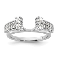 14K White Gold 0.50 Carat Lab Grown Diamond VS SI+ G+ Complete Ring Wrap view 1