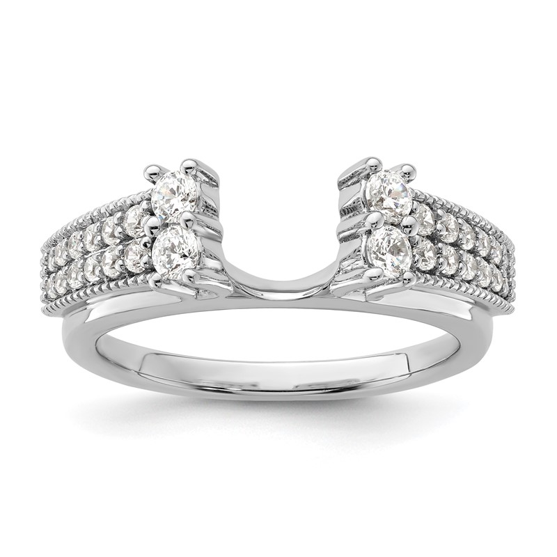14k White Gold 1/2 carat Lab Grown Diamond VS/SI+ G+ Complete Ring Wrap