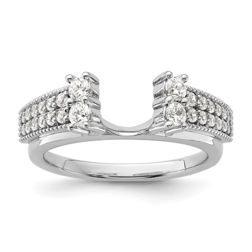 14K White Gold 0.50 Carat Lab Grown Diamond VS SI+ G+ Complete Ring Wrap