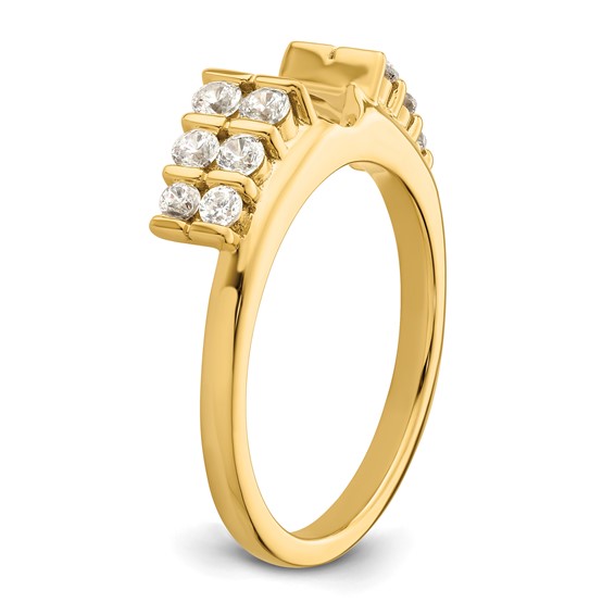 14k 1/2 carat Lab Grown Diamond VS/SI+ G+ Complete Ring Wrap