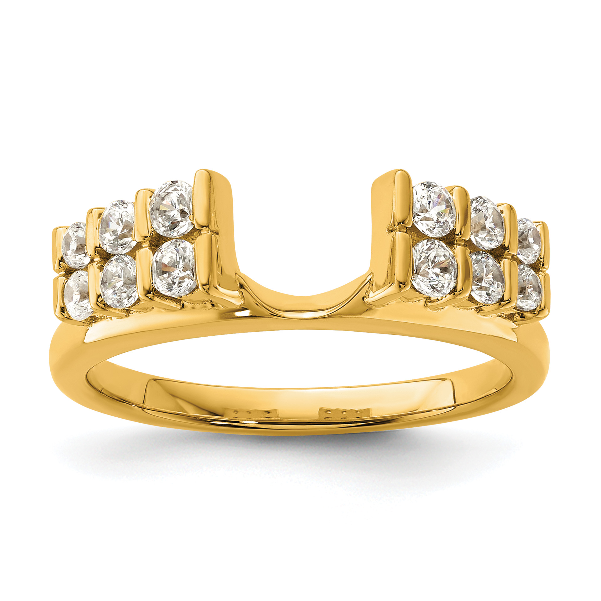 14k 1/2 carat Lab Grown Diamond VS/SI+ G+ Complete Ring Wrap (RM9299B-050-YLG)