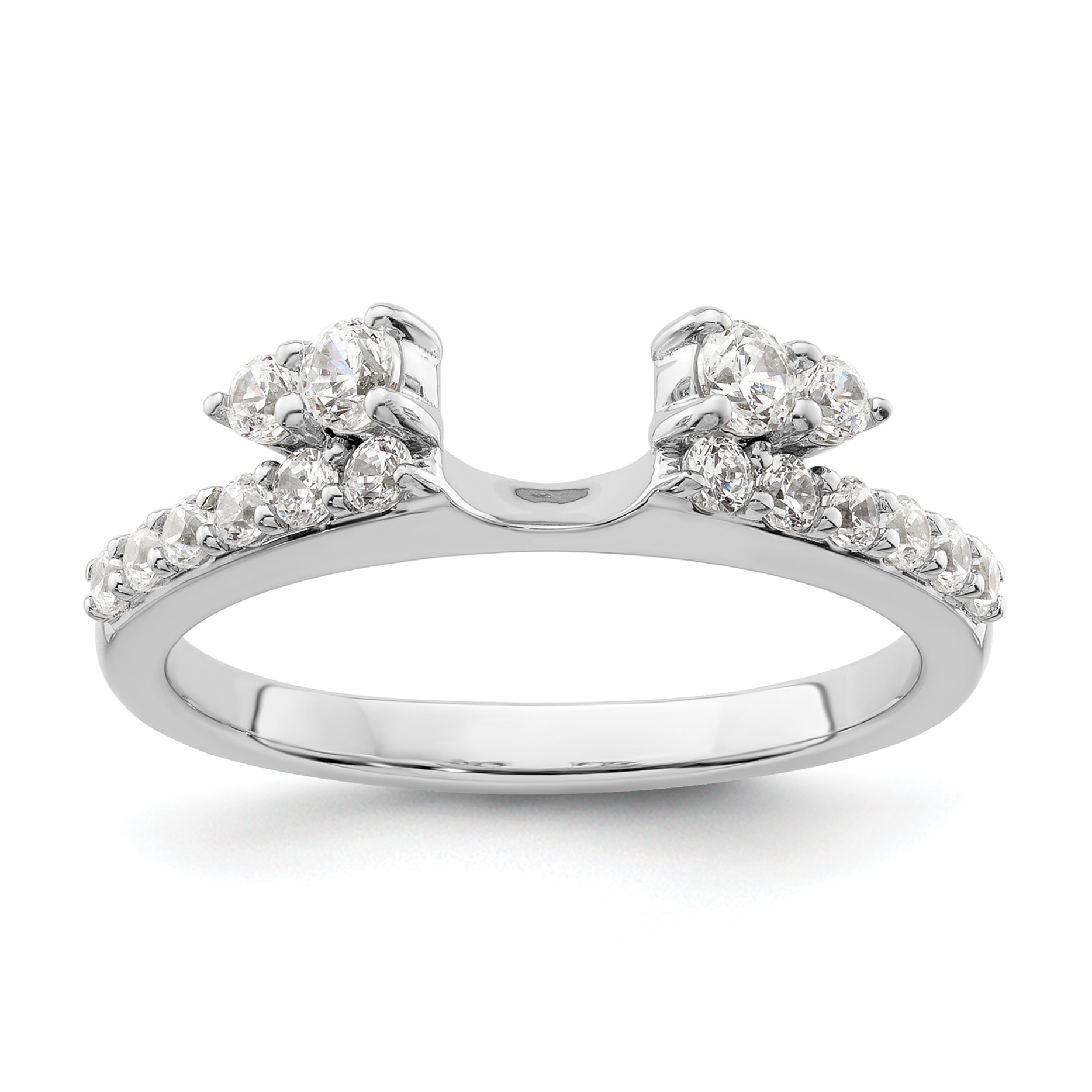 14k White Gold 1/2 carat Lab Grown Diamond VS/SI+ G+ Complete Ring Wrap (RM9300B-050-WLG)