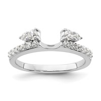 14K White Gold 0.50 Carat Lab Grown Diamond VS SI+ G+ Complete Ring Wrap view 1