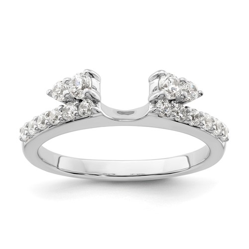 14K White Gold 0.50 Carat Lab Grown Diamond VS SI+ G+ Complete Ring Wrap