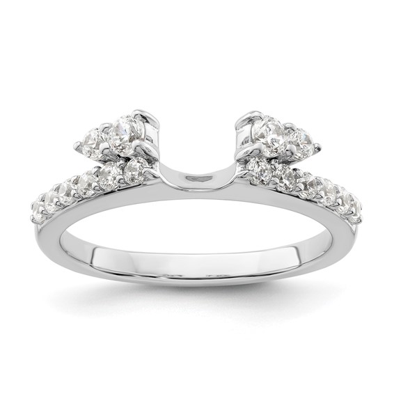 14k White Gold 1/2 carat Lab Grown Diamond VS/SI+ G+ Complete Ring Wrap