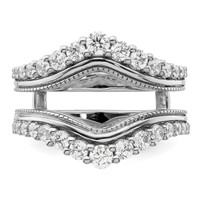 14K White Gold 1.12 Carat Lab Grown Diamond VS SI+ G+ Complete Ring Guard view 4