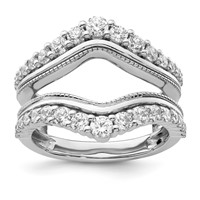 14K White Gold 1.12 Carat Lab Grown Diamond VS SI+ G+ Complete Ring Guard view 1
