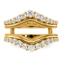 14K Yellow Gold 1.12 Carat Lab Grown Diamond VS SI+ G+ Complete Ring Guard view 4