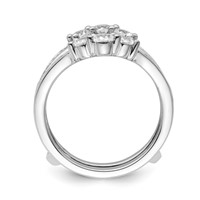 14K White Gold 1 Carat Lab Grown Diamond VS SI+ G+ Complete Ring Guard view 2