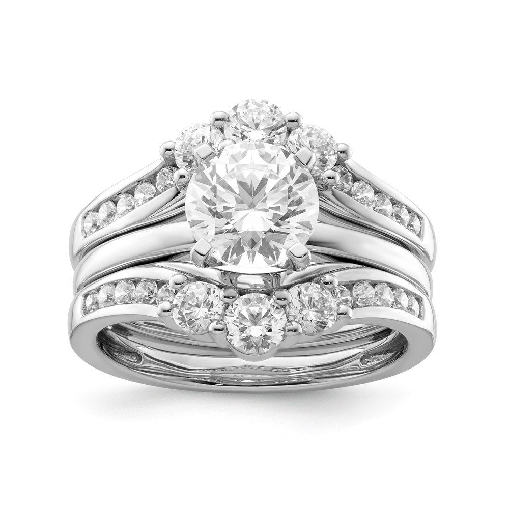 14k White Gold 1 carat Lab Grown Diamond VS/SI+ G+ Complete Ring Guard (RM9315B-100-7WLG)