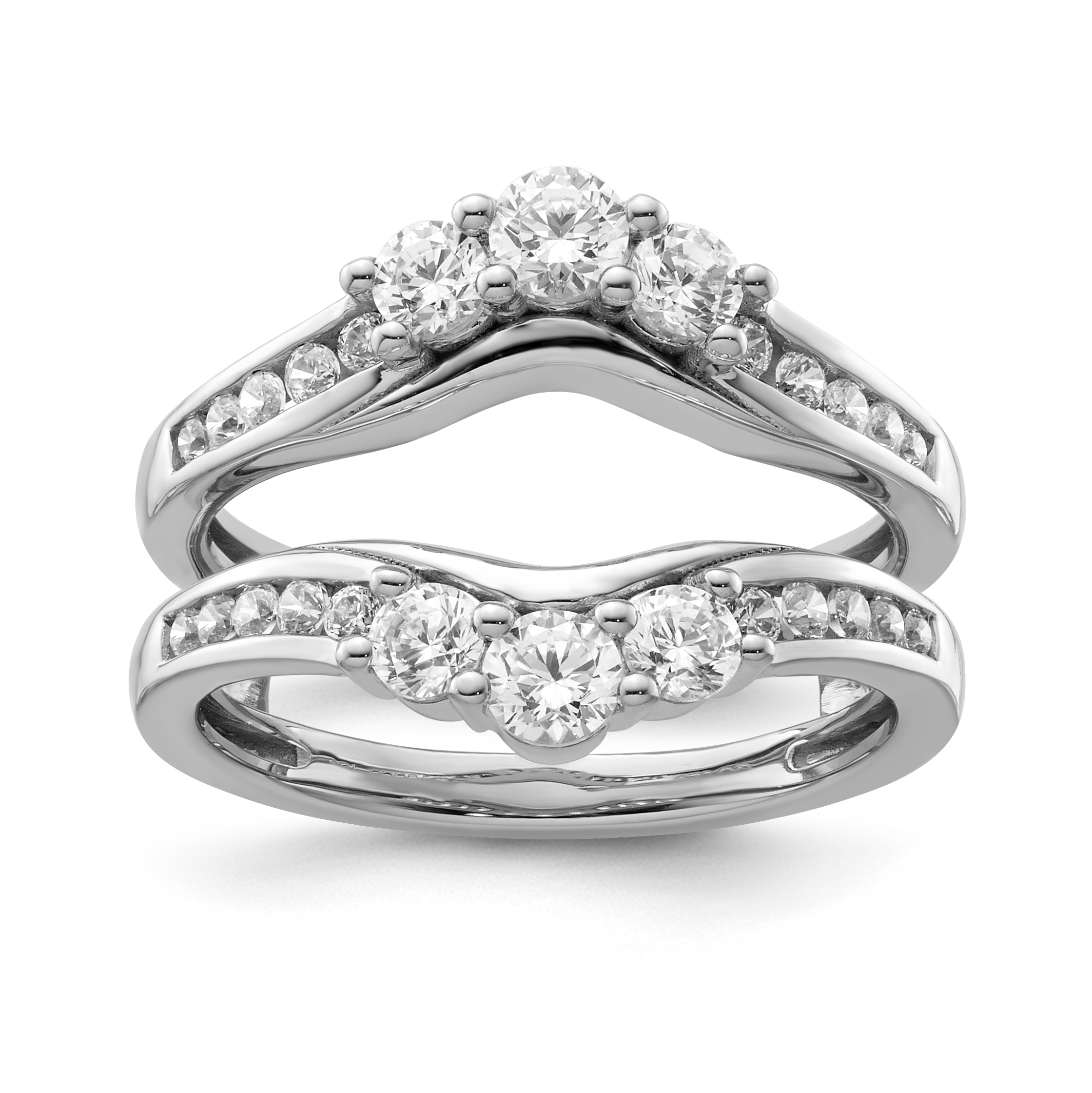14k White Gold 1 carat Lab Grown Diamond VS/SI+ G+ Complete Ring Guard (RM9315B-100-7WLG)