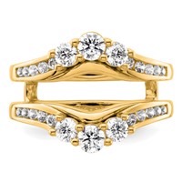 14K Yellow Gold 1 Carat Lab Grown Diamond VS SI+ G+ Complete Ring Guard view 4