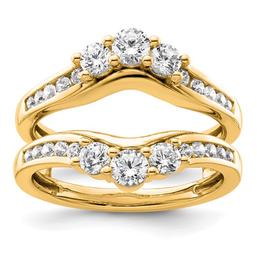 14K Yellow Gold 1 Carat Lab Grown Diamond VS SI+ G+ Complete Ring Guard