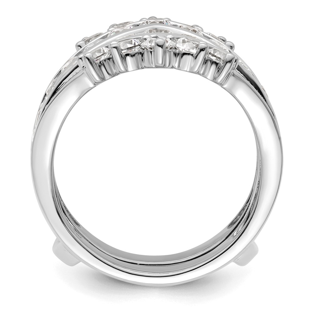 14k White Gold 2 1/3 carat Lab Grown Diamond VS/SI+ G+ Complete Double Row Ring Guard (RM9316B-233-7WLG)
