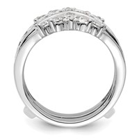 14K White Gold 2.33 Carat Lab Grown Diamond VS SI+ G+ Complete Double Row Ring Guard view 3