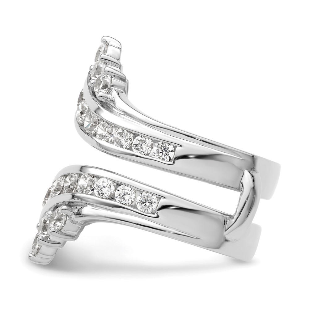 14k White Gold 2 1/3 carat Lab Grown Diamond VS/SI+ G+ Complete Double Row Ring Guard (RM9316B-233-7WLG)
