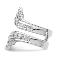 14K White Gold 2.33 Carat Lab Grown Diamond VS SI+ G+ Complete Double Row Ring Guard view 2