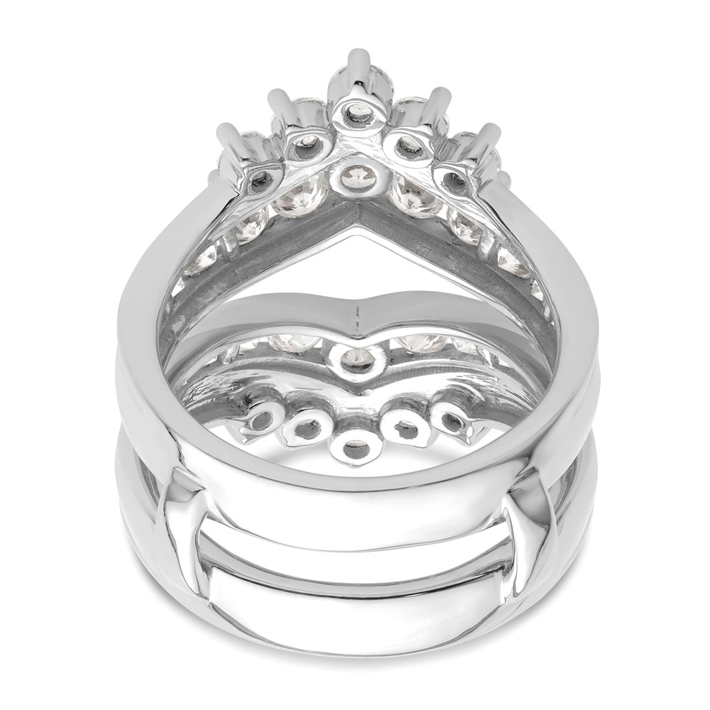 14k White Gold 2 1/3 carat Lab Grown Diamond VS/SI+ G+ Complete Double Row Ring Guard (RM9316B-233-7WLG)