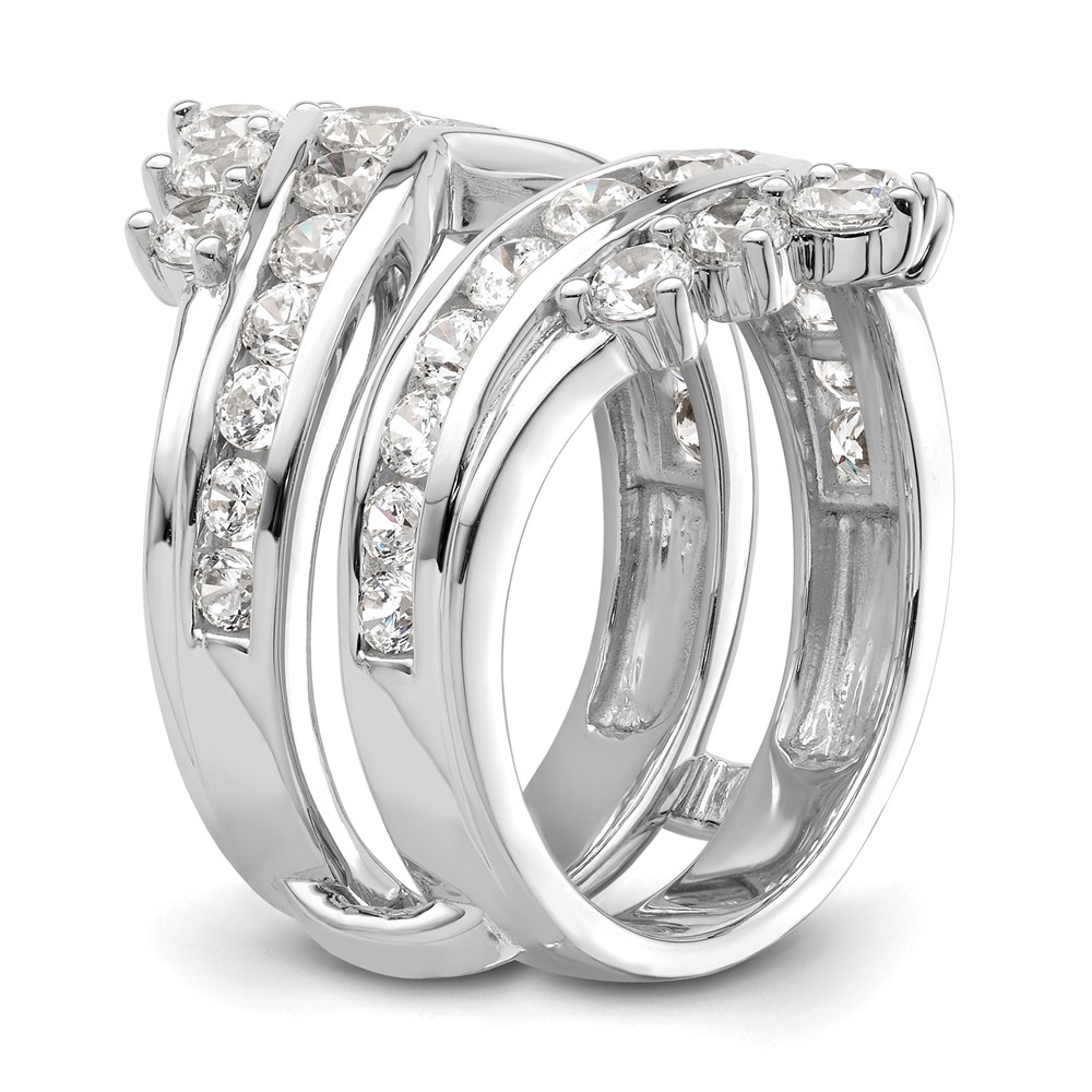 14k White Gold 2 1/3 carat Lab Grown Diamond VS/SI+ G+ Complete Double Row Ring Guard (RM9316B-233-7WLG)