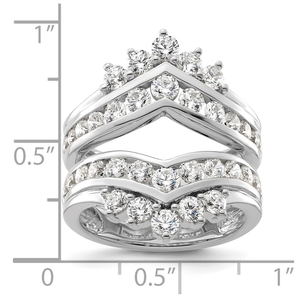 14k White Gold 2 1/3 carat Lab Grown Diamond VS/SI+ G+ Complete Double Row Ring Guard (RM9316B-233-7WLG)
