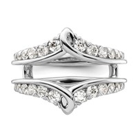 14K White Gold 0.75 Carat Lab Grown Diamond VS SI+ G+ Complete Ring Guard view 4