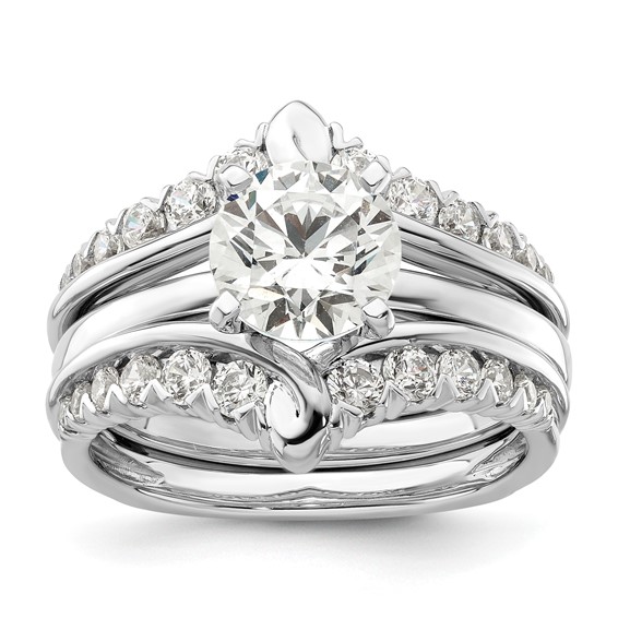 14k White Gold 3/4 carat Lab Grown Diamond VS/SI+ G+ Complete Ring Guard