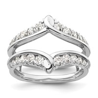 14K White Gold 0.75 Carat Lab Grown Diamond VS SI+ G+ Complete Ring Guard view 1