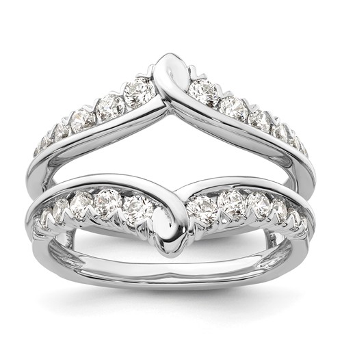 14K White Gold 0.75 Carat Lab Grown Diamond VS SI+ G+ Complete Ring Guard