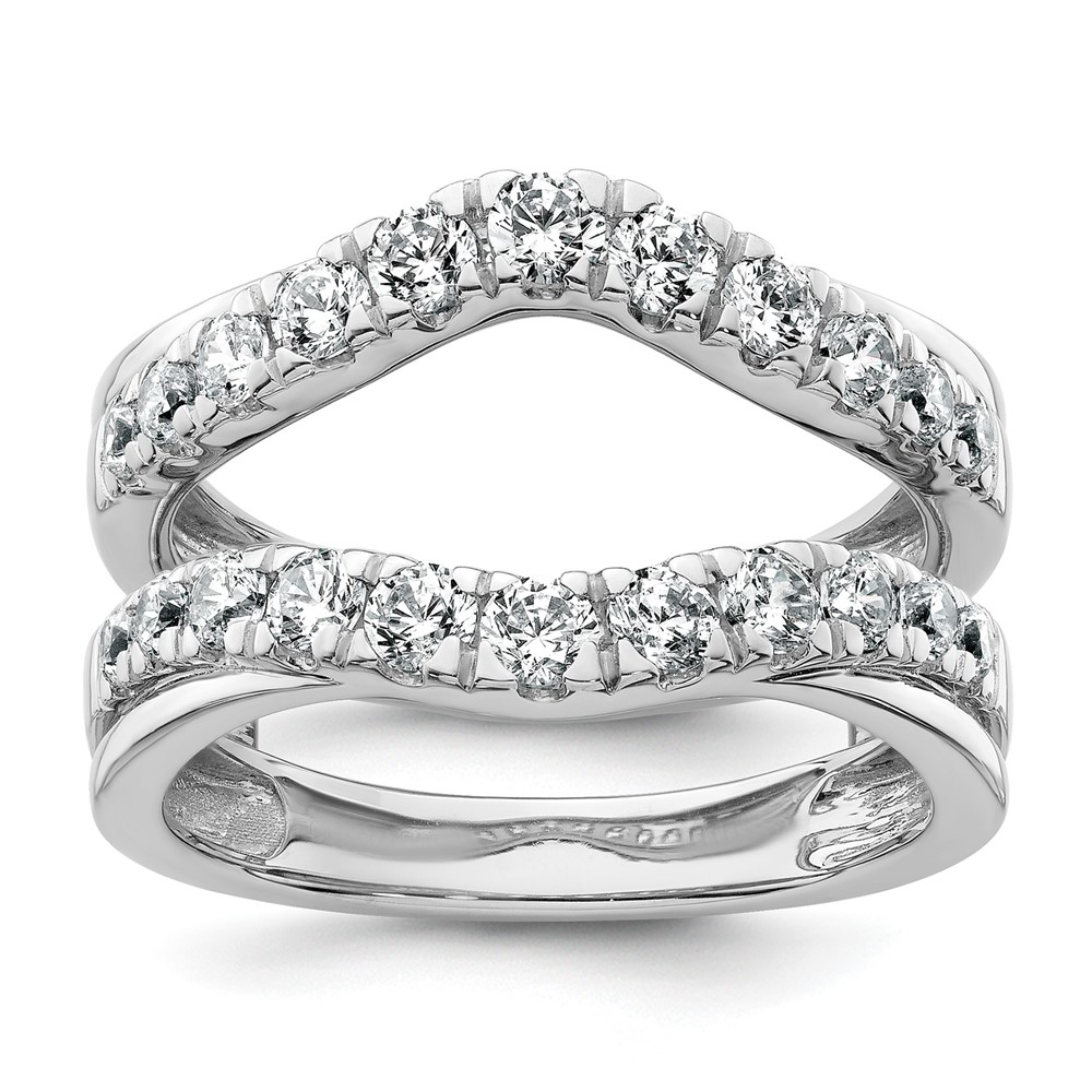 14K White Gold 1.20 Carat Lab Grown Diamond VS SI+ G+ Complete Ring Guard