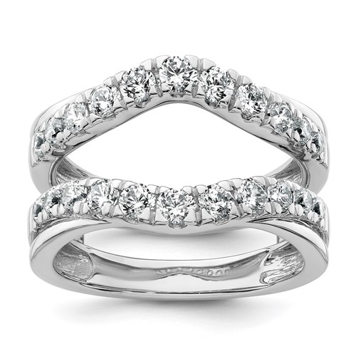 14K White Gold 1.20 Carat Lab Grown Diamond VS SI+ G+ Complete Ring Guard