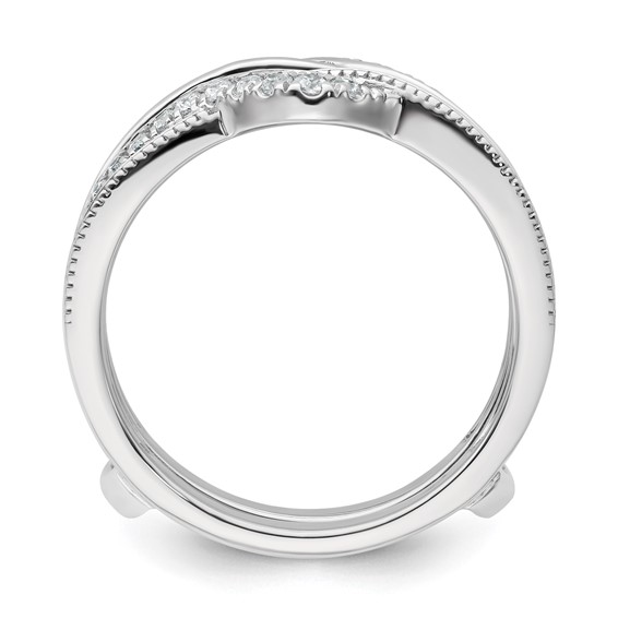 14K White Gold Miligrain Diamond Guard