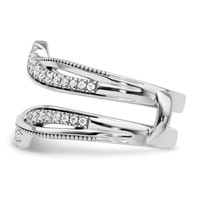 14K White Gold 0.33 Carat Lab Grown Diamond VS SI+ G+ Complete Twisted Ring Guard view 3