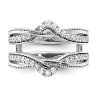 14K White Gold 0.33 Carat Lab Grown Diamond VS SI+ G+ Complete Twisted Ring Guard view 4