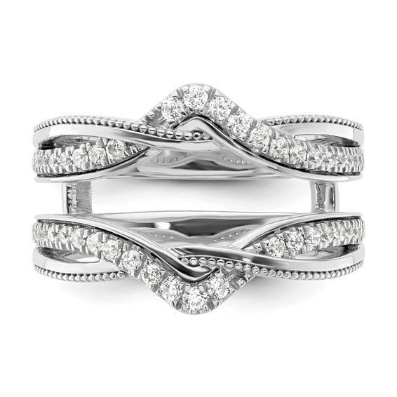 14K White Gold Miligrain Diamond Guard