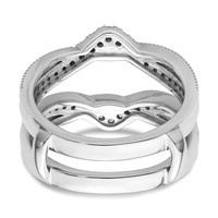 14K White Gold 0.33 Carat Lab Grown Diamond VS SI+ G+ Complete Twisted Ring Guard view 5