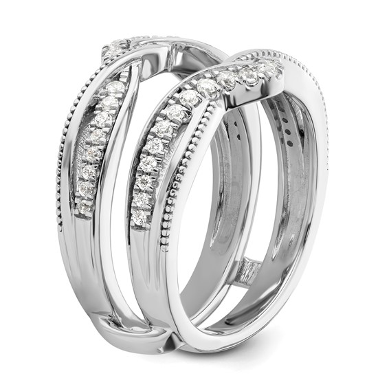14K White Gold Miligrain Diamond Guard